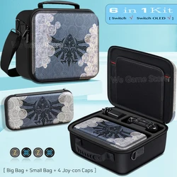 Premium Travel Carrying Case for Gaming Accessories - High-Quality Portable Storage Messenger Bag with Hard Shell (6 in 1 A)