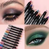 Smoky Dark Green Eyeshadow Pencil Stick Waterproof Pearlescent 12 Colors Metallic Glitter Eye Shadow Highlighter Pen Makeup Tool 2