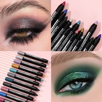 Smoky Dark Green Eyeshadow Pencil Stick Waterproof Pearlescent 12 Colors Metallic Glitter Eye Shadow Highlighter Pen Makeup Tool 2