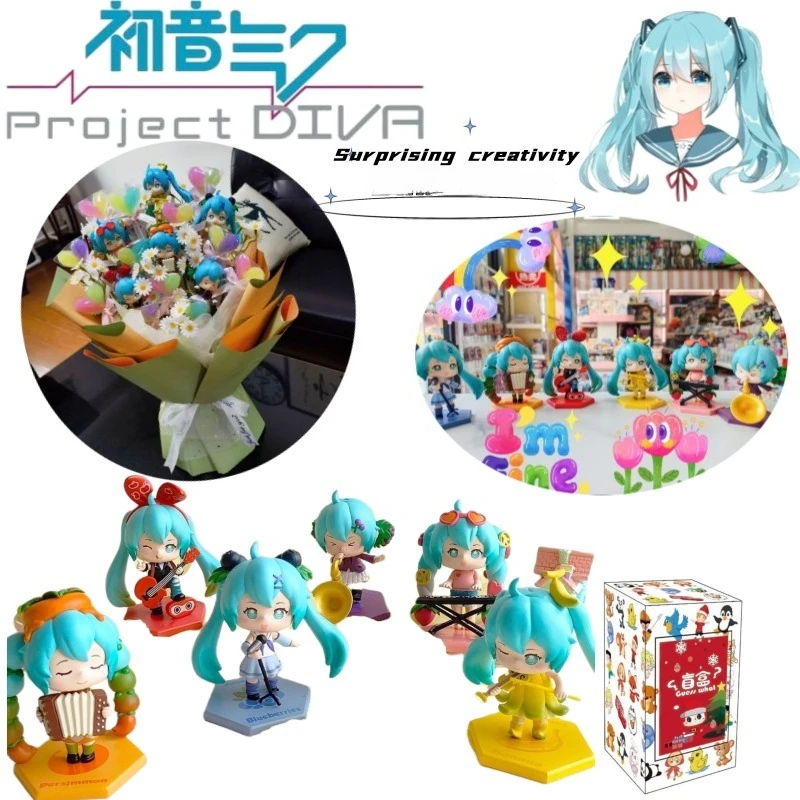 Neues Hatsune Miku Cartoon-Charakter-Figurenset, kreatives Anime-Merchandise, niedliche Desktop-Dekoration, Ornament, Mädchen-Geburtstagsgeschenk
