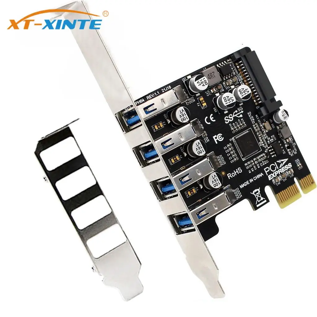 4PortUSB305GbpsPCIExpressX1CardAdapterHUBSupportLow