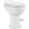 320 RV Toilet  White ,Standard Height ,Gravity Toilet,Elongated Ceramic Bowl,Flush with Foot Pedal,For RVs,and Outdoor Campers 1