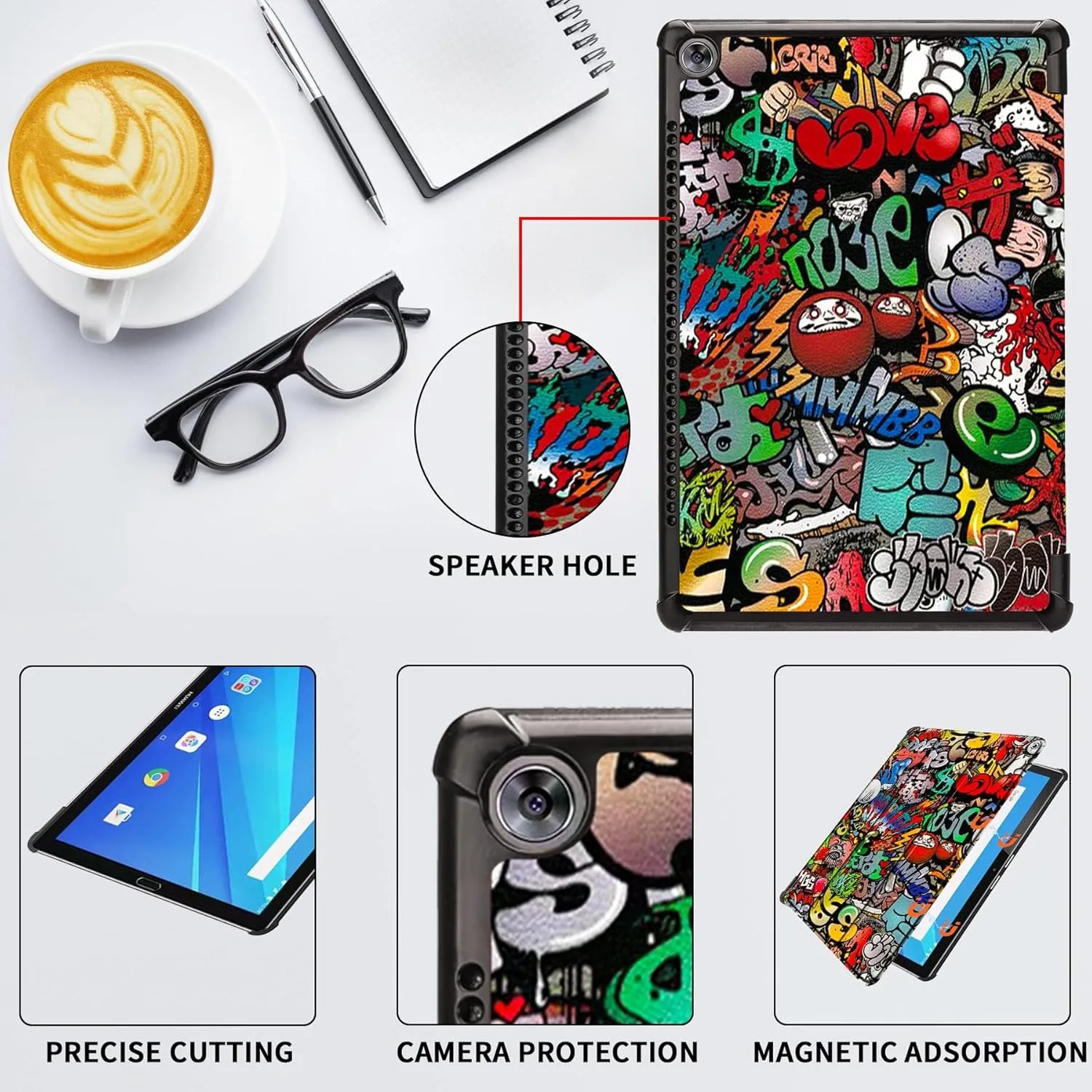 Slim PU Leather Hard Cover with Auto Sleep/Wake Function