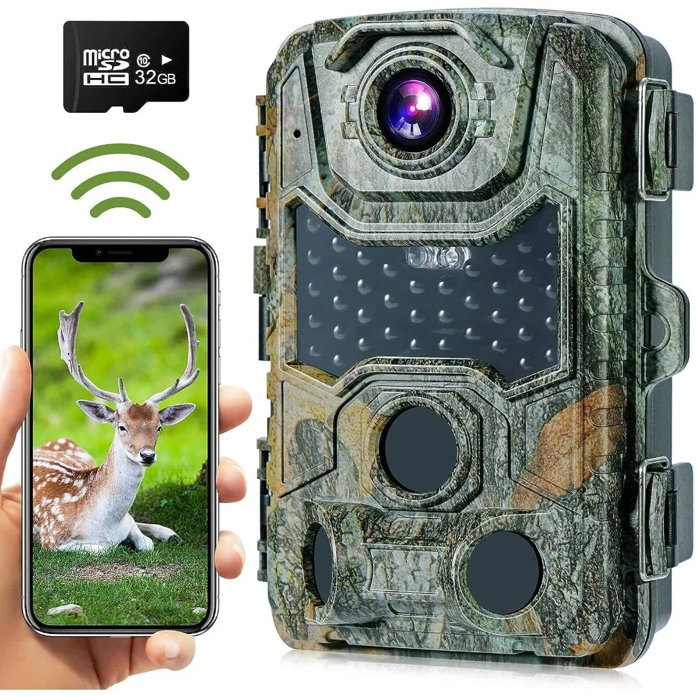 

Trail Camera,36MP 4K 0.2S Trigger Motion Activated,Game Hunting Camera with Night Vision Waterproof with 32GB SD Card 4K