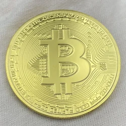 Enhanced Gold Plated Bitcoin Art Coin Collectible: Intricate Circuit Board Design Souvenir (1PC)
