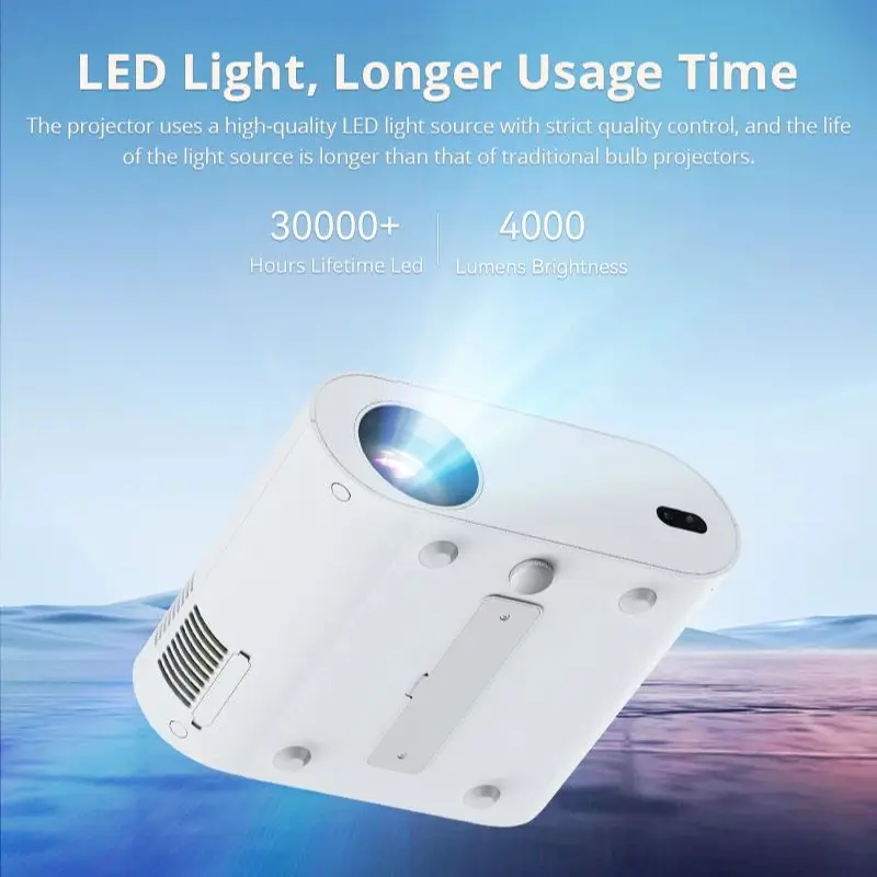 LYNCAST 4K Projector L007AQ Native 1080P 600 Ansi Smart WiFI Android 11.0 Auto Focus Correction Home Theater