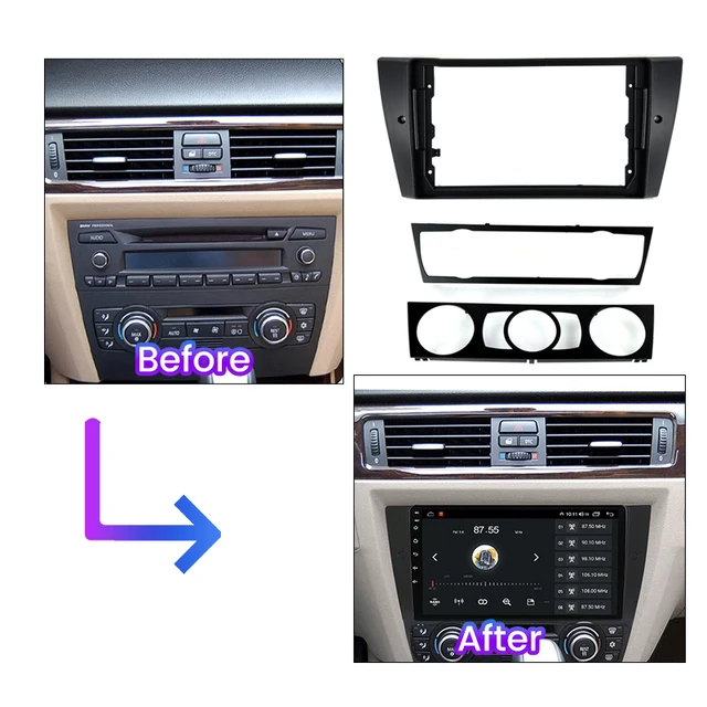Kit Montage Autoradio 9" Pour BMW X3 (E83) 2004-2010 - Façade + Adaptateur ISO Et Commandes Volant