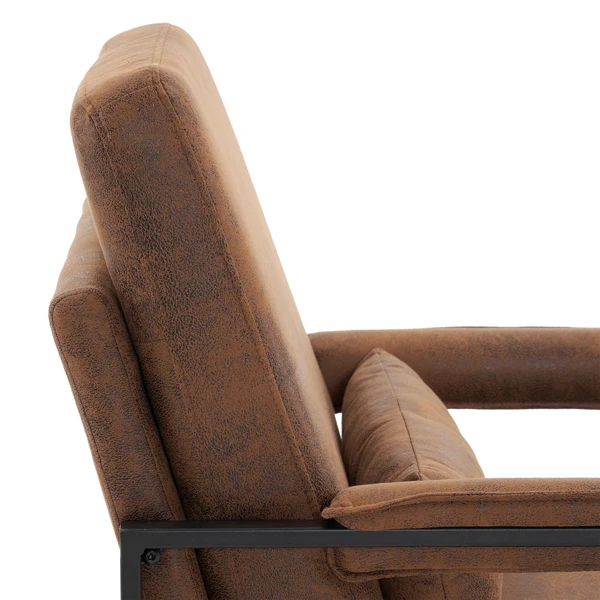  单人铁架椅 橙色烫金布 室内休闲椅 68*81*88cm-43