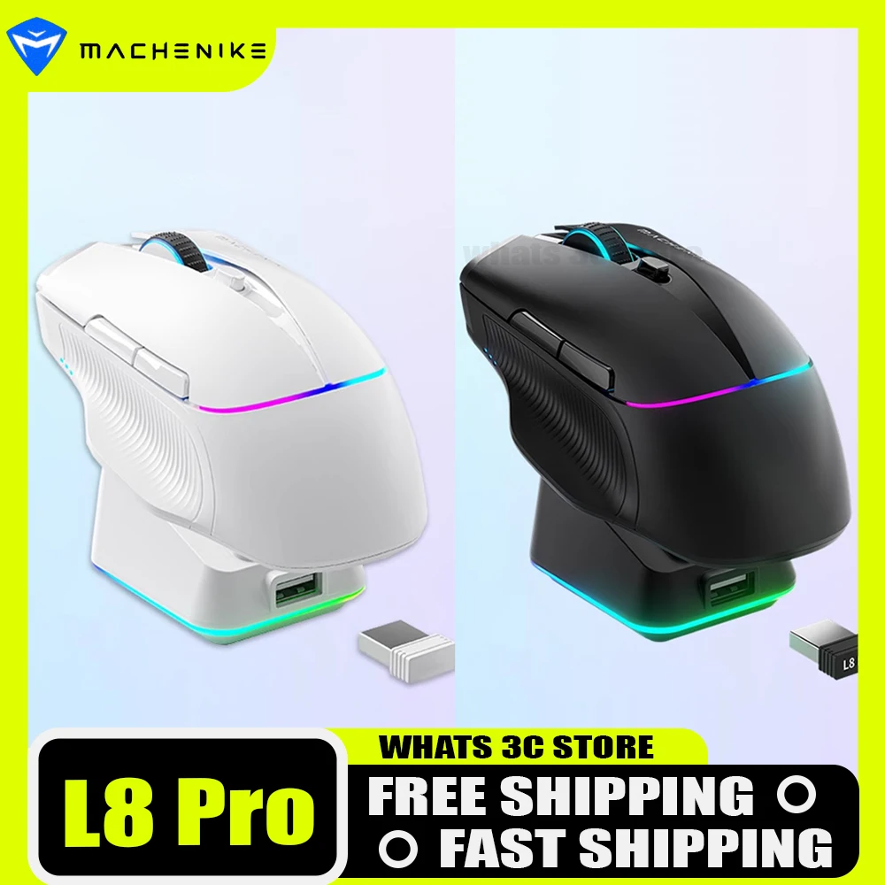 

Оригинальная беспроводная мышь L8 Pro, тройной режим, Bluetooth 8k Return Paw3395 мышь для киберспорта, эргономичная мышь, аксессуары для компьютерных игр