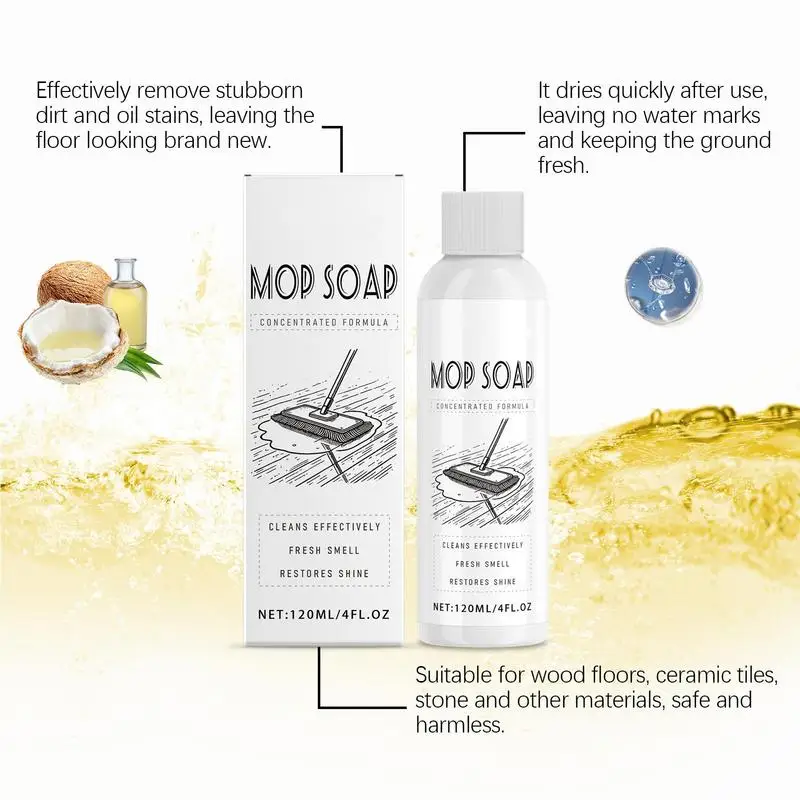 Floor Cleaning Mop Soap 120ml Scented Mop Cleaner Soap Multi-purpose Cleaner Liquid Pet-friendly for Home