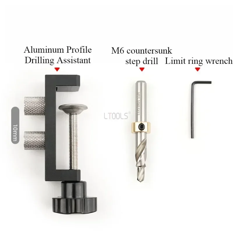 Boorgeleider Jig voor Verticaal Gat Boren, Houtbewerking Hole Puncher Kit Roestvrij Staal Gat Jig Positioner Rechte Hoek Gids Doweling Jig Tool