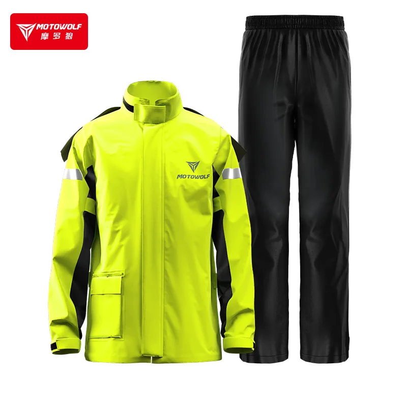 MotowolfWaterproofMotorcycleRaincoatSetMotorcyclistsRainJacket
