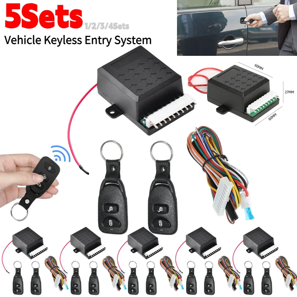 12V Car Remote Central Door Lock Actuator 2 Remote Control Auto Start Stop System Anti-Theft Car Door Lock Locking Alarm