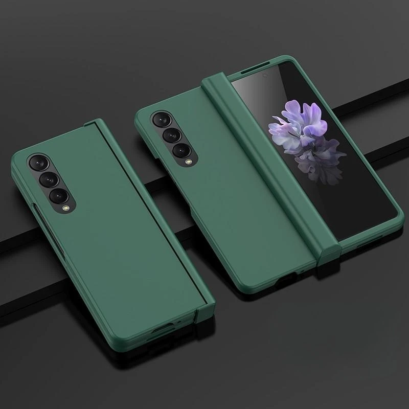 

PC Hard Shell Phone Case For Samsung Galaxy Z Fold 5 4 3 5G Hinge Macaron Candy Skin Feel Solid Color Protective Cover