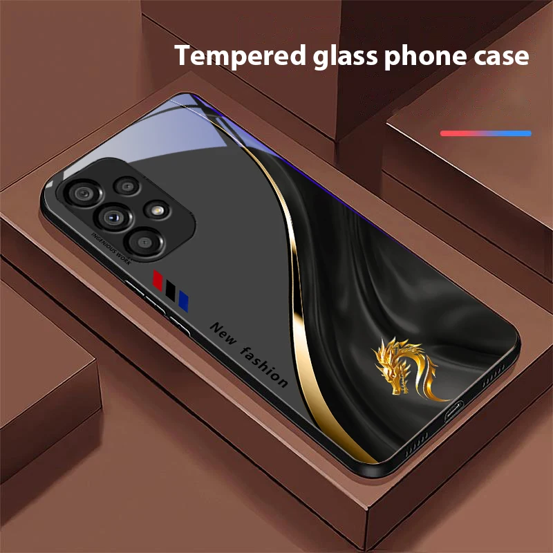 Starlight Zodiac Black Tempered Glass Phone Case with Hard Shell