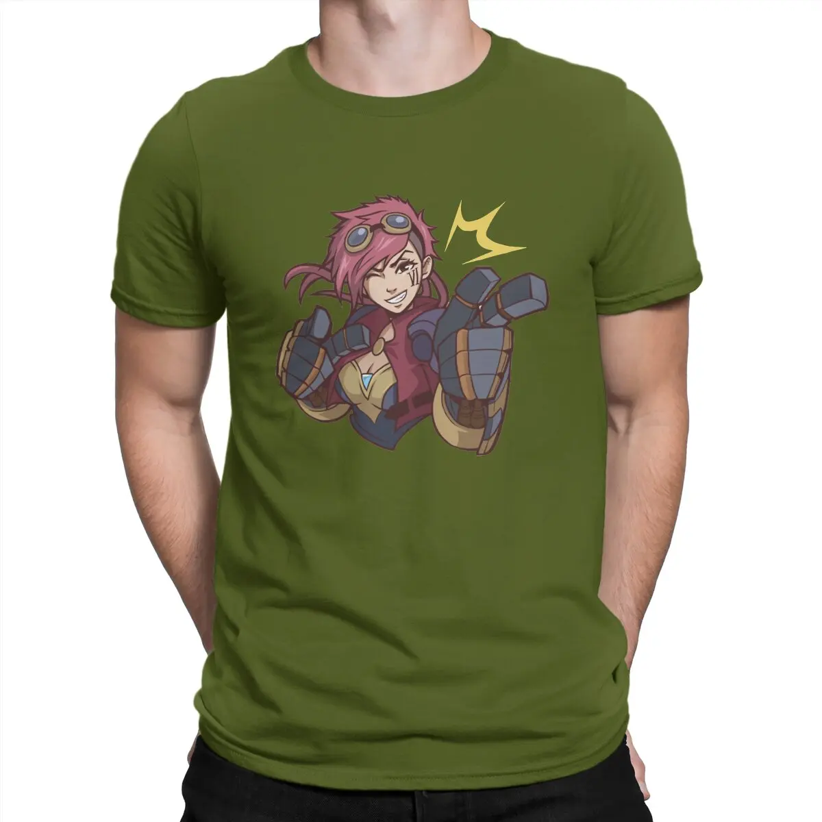 thumbnail image 1 of Camisetas Humor Vi para hombre, cuello redondo, algodón puro, camiseta Arcane League of Legends LOL Game, camiseta de manga corta, ropa de regalo, 1 of 7