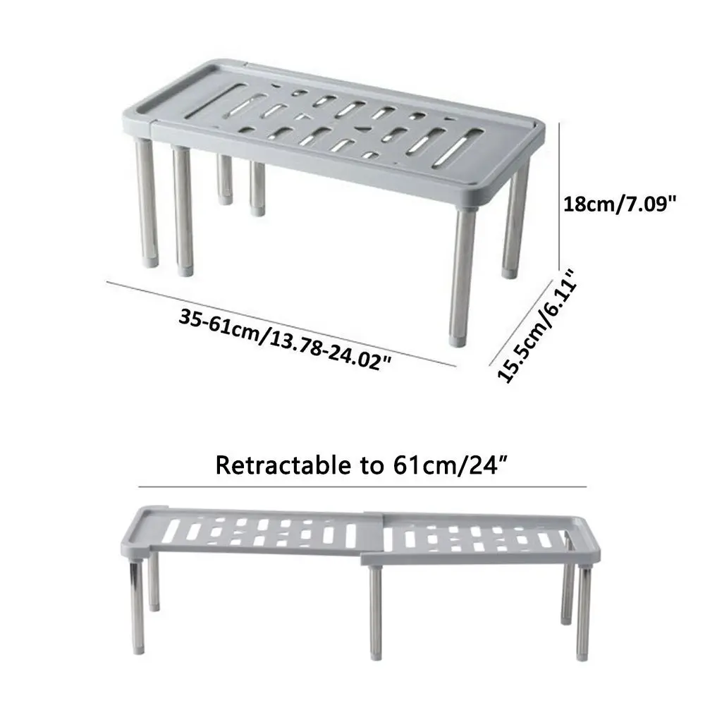Adjustable Kitchen Storage Rack Cupboard Storage Shelf Wardrobe Shoe Saving Space Organizer Racks 4