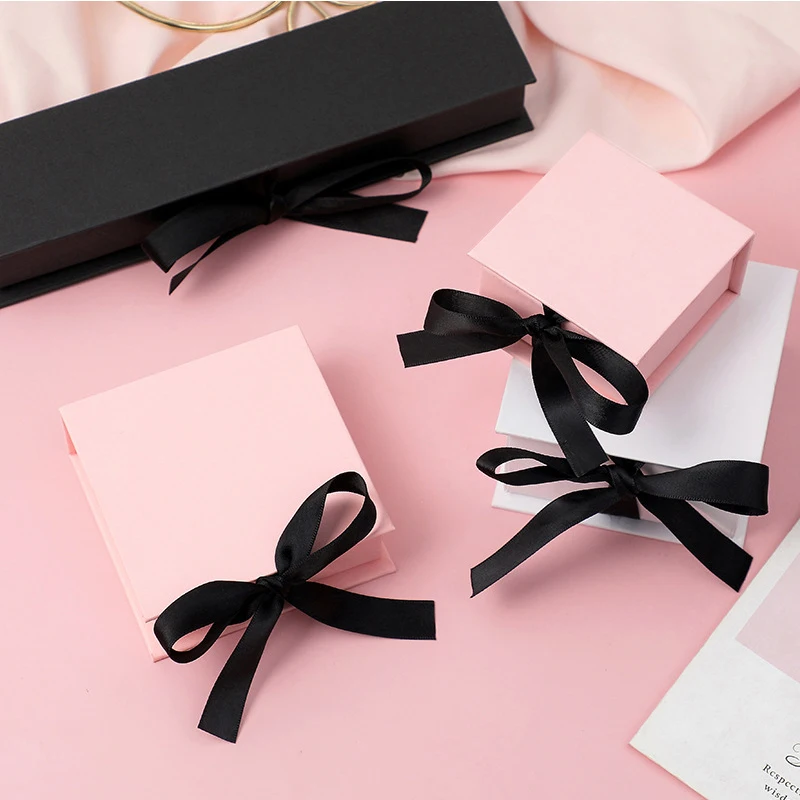 5 Stück Schmuck-Geschenkboxen aus Papier mit Schleifenband für Ohrringe, Uhren, Ringe, Armbänder, Anhänger, Ohrstecker und Halsketten-Organizer – Detail 12