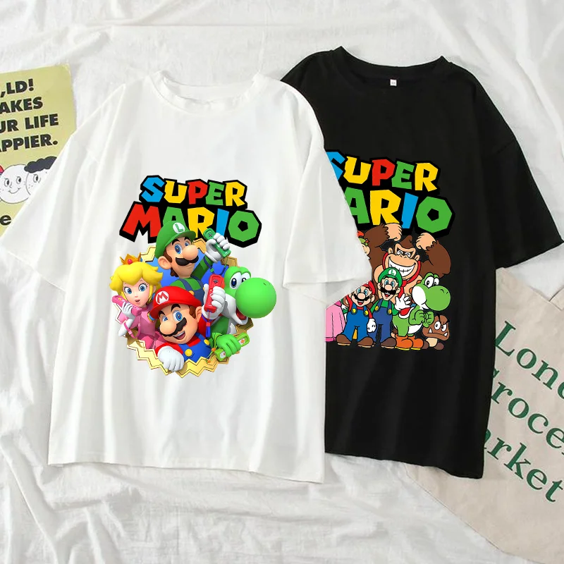 Camisetas de algodón para adultos de Super Mario Bros, moda para