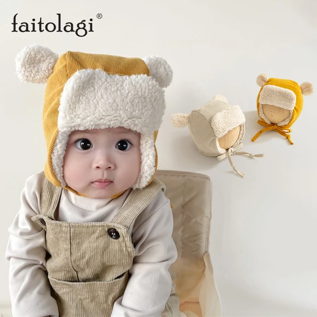 Tricoté Hiver Bébé Bonnet Mignon Fille Garçon Chapeau Chaud Oreillette  Enfant Bonnets 1-3 ans Bonnet Enfant Bebe Chapeau Hiver