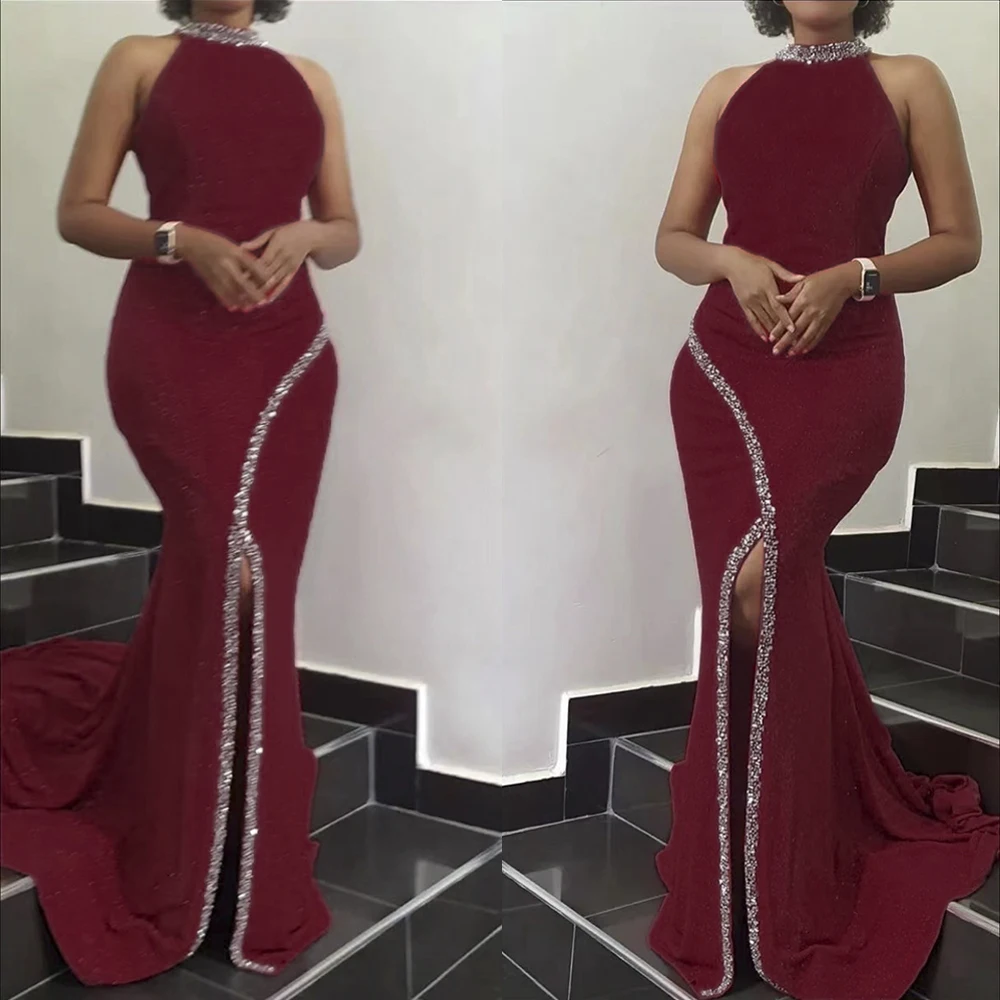 MD Vetement Femme 2022 Sleeveless Evening Dresses Ankara Dashiki Slim Kaftan Dress Vestido Africano Mujer Elegant Fashion Gowns