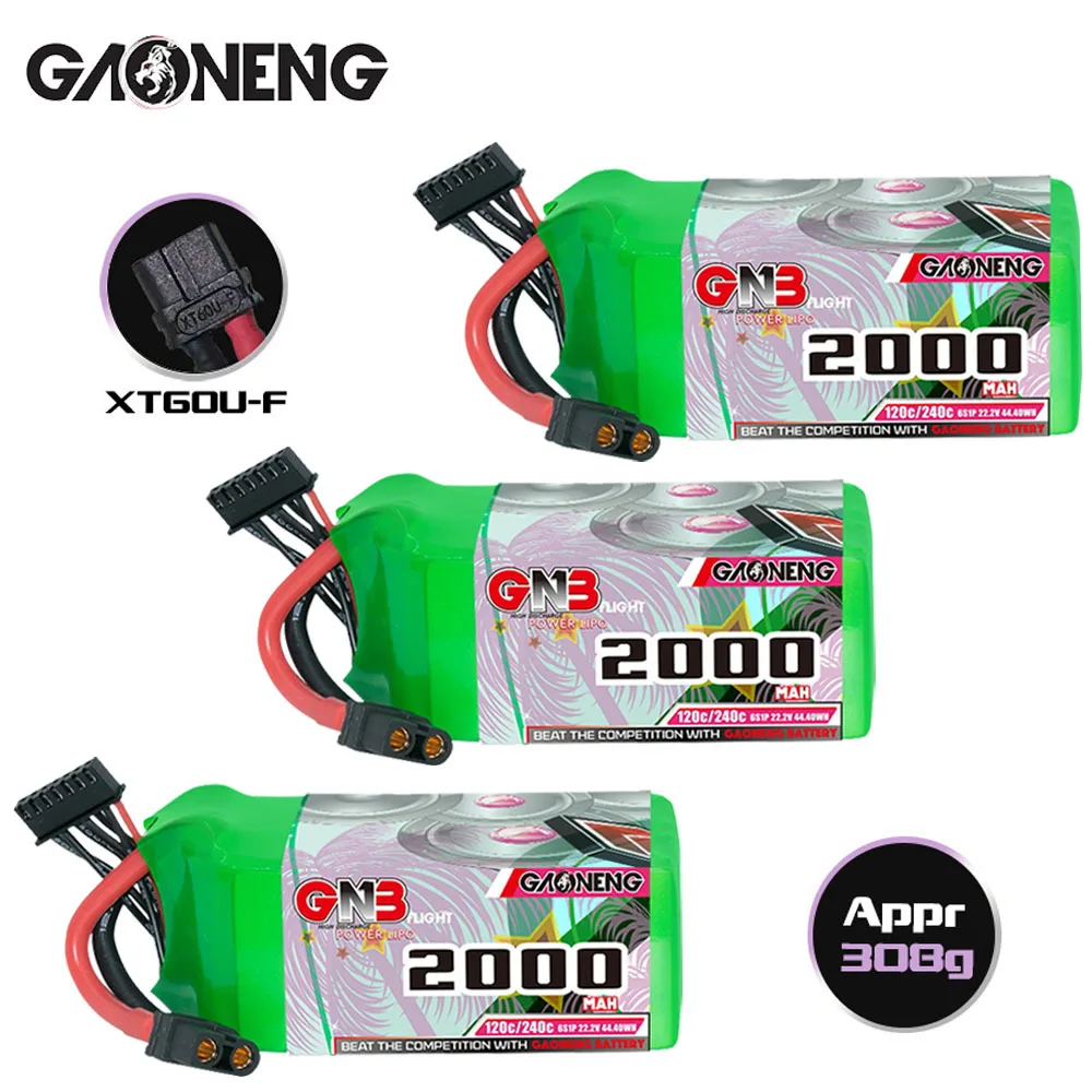 

Upgraded 120c/240c GNB 22.2v 2000mAh Lipo Battery For RC Helicopter Quadcopter FPV Racing Drone Spare Parts 6s Drones Battery