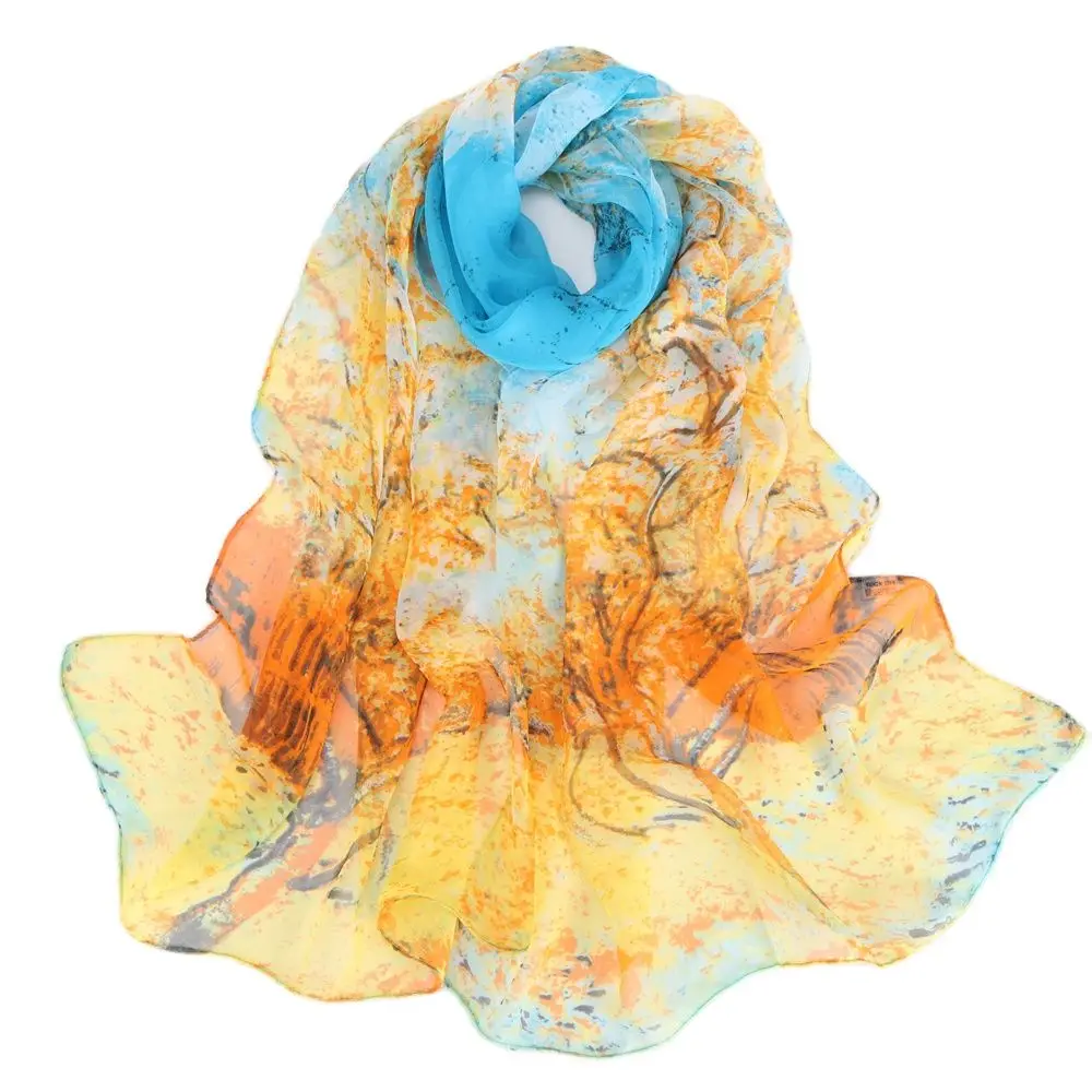 

NEW Crepe Georgette Scarf Light Breathable 160*50cm Summer Fashion Foulard Soft Satin Shawl Kerchief Head/Hair Scarve