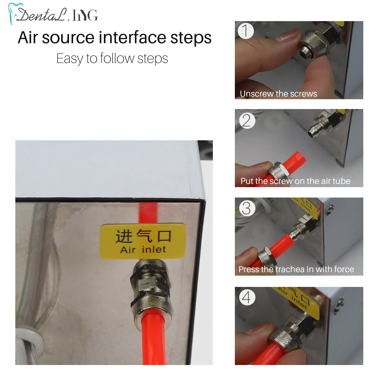 Portable Dental Turbine Unit Work with Air Compressor 3 Way