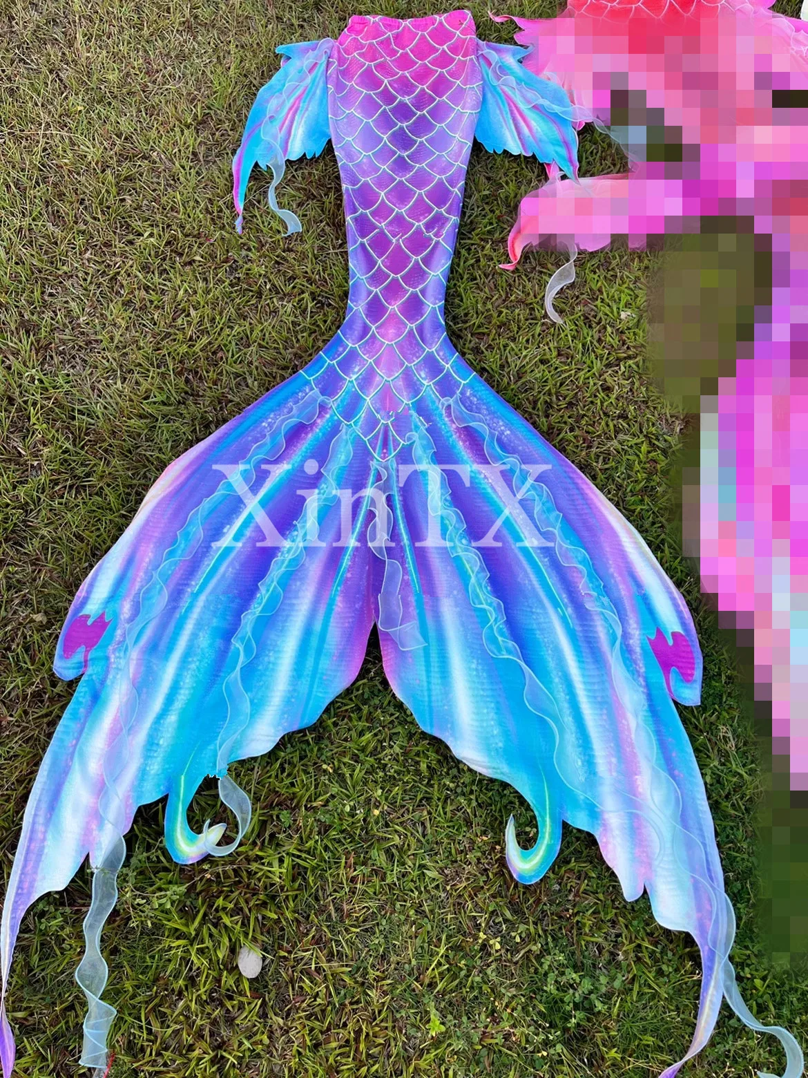 Adult Mermaid Tail Thin High Elasticity Super Shiny Hot Stamp Bronzing New  Fabric Like Fish Printing Aquarium Swimming - AliExpress