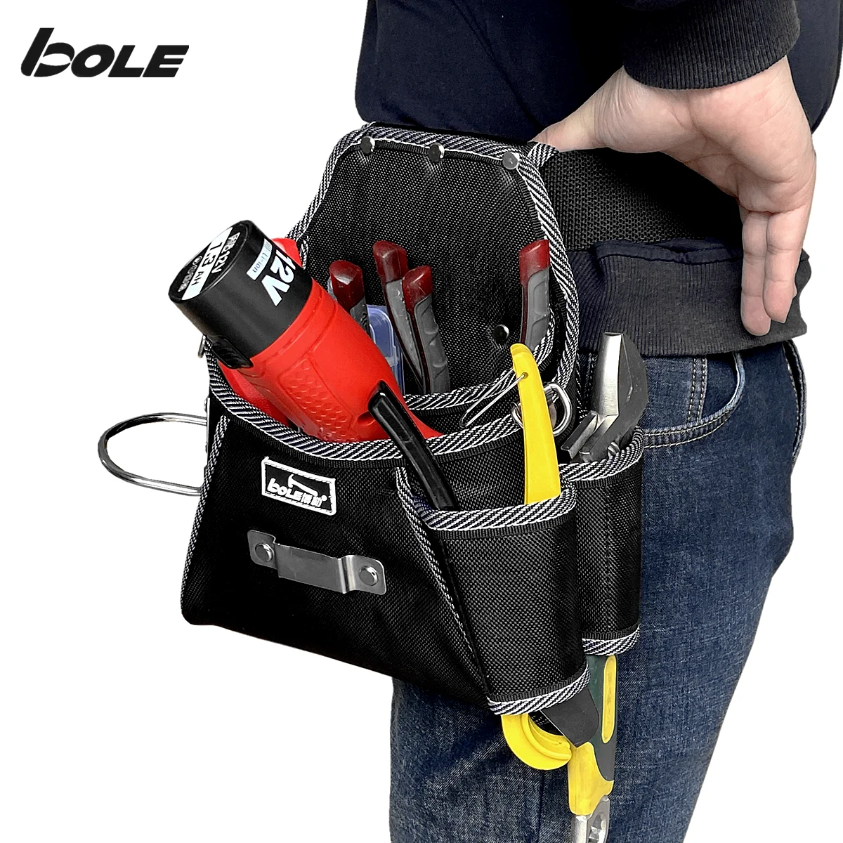 

BOLE Tool Waist Bag Large One-shoulder Crossbody Waist Hanging Dual-use Tool Pocket Multifunctional Carry-on Tool Organizer