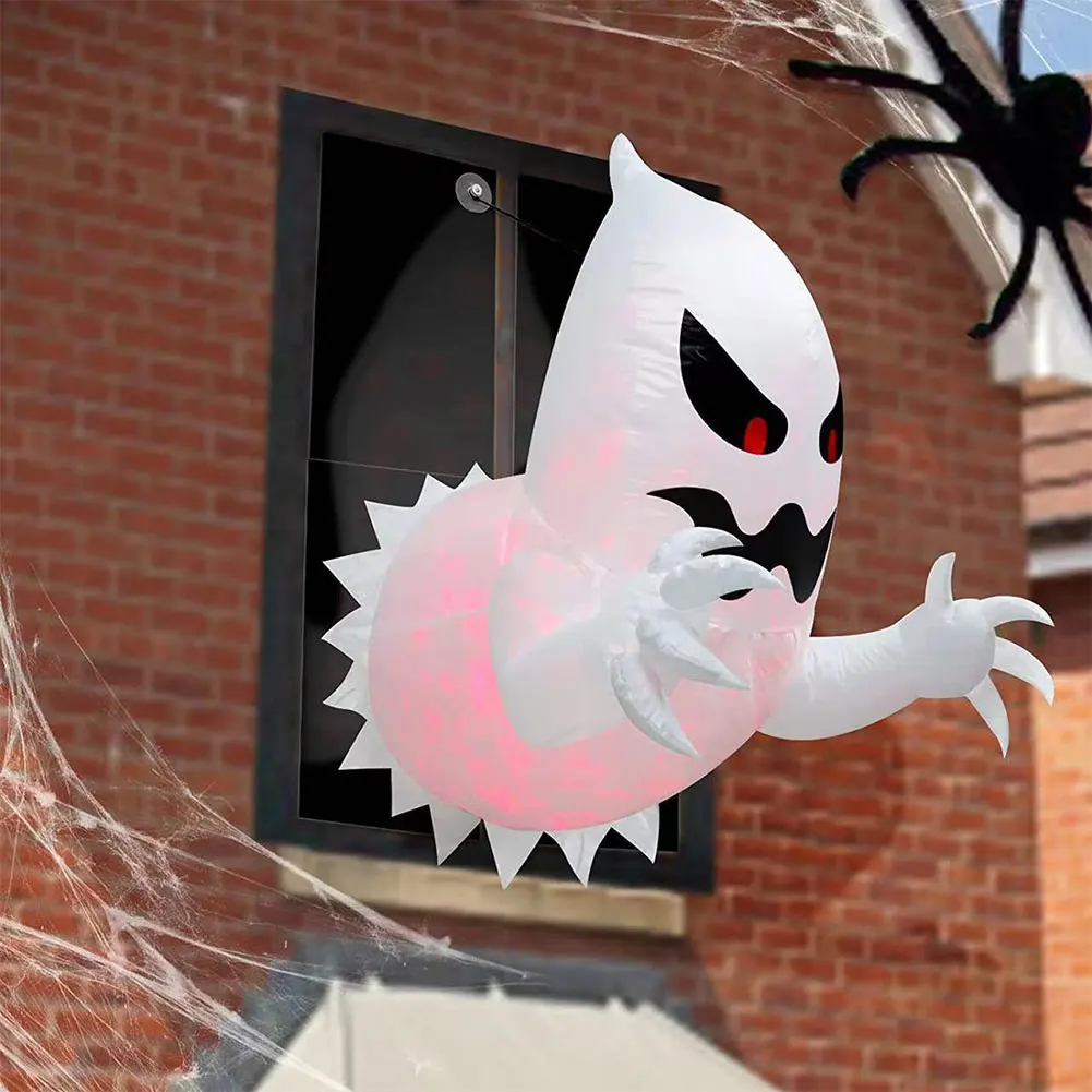 Halloween Inflatable Decoration Window Crasher Ghosts Outdoor Spooky Horror Halloween Party Glowing Ghosts Foldable Balloon Fun