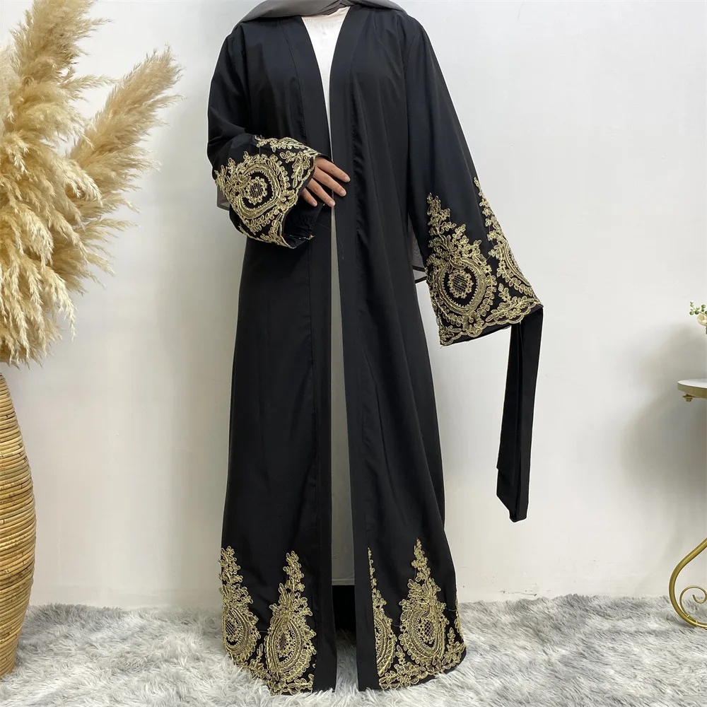 

Рамадан открытое женское кимоно с длинным рукавом кардиган Макси платье платья турецкий ислам одежда коктейльное платье Дубай
