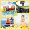 1-100pc Mini Rubber Ducks Set in Bulk with Sunglasses Float Squeak Tiny Ducks Rubber Duck Toy for Kids Party Birthday Supplies 4