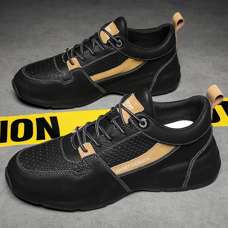 

2023 Popular Men Casual Pu Leather Shoes Popular Youth Fashion Men Shoes Anti-Slippery Man Lace Up Sneakers Walking Shoes Mens