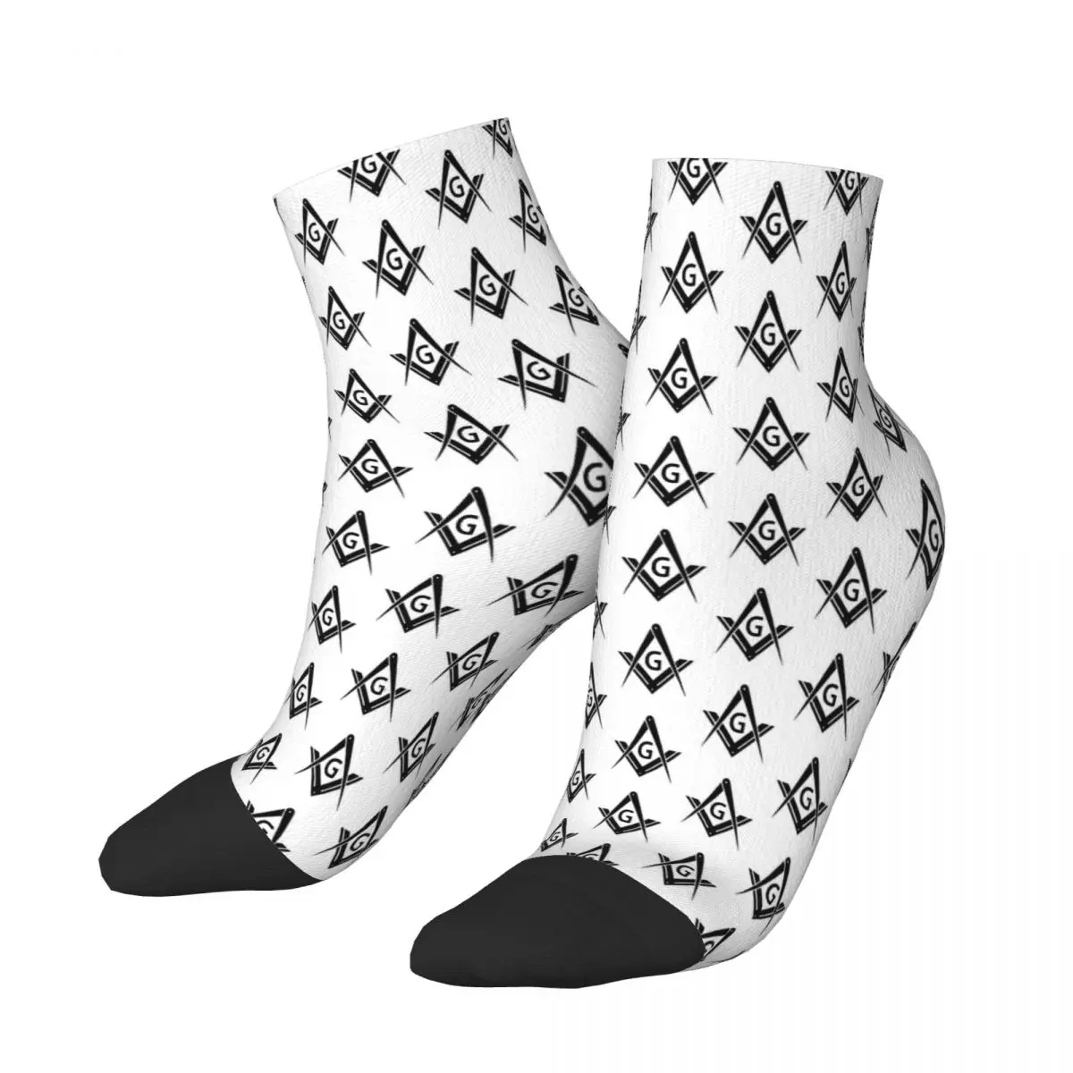 

Freemason Black Square Freemason Checkered Masonic Mason Ankle Socks Male Mens Women Autumn Stockings Printed