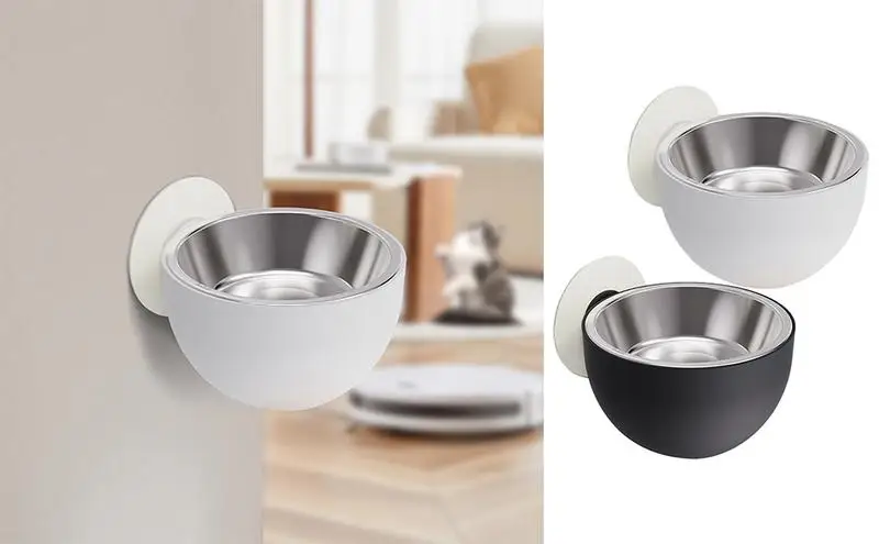 

Wall Magnetic Dog Bowl Anti Spill Elevated Pet Bowl Fixed Mounted Cat Bowl Dishwasher Safe For Pets Food Water Dog Accessories