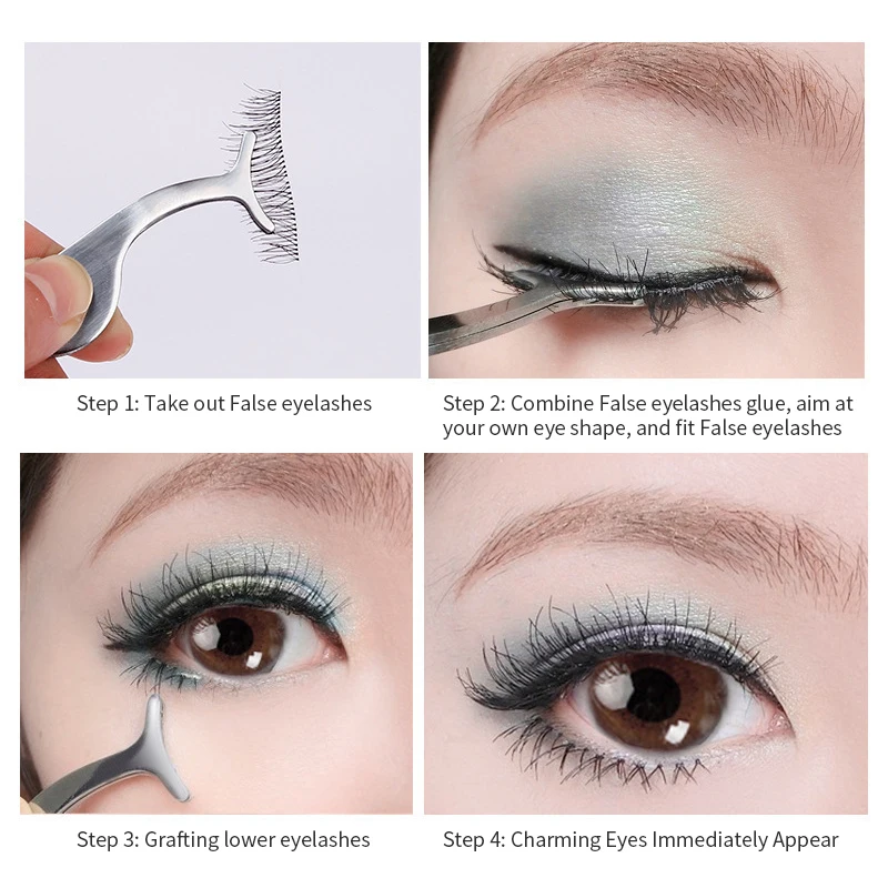 1 Pc False Eyelashes Tweezer Fake Eye Lash Applicator Makeup Tools Auxiliary Curler Mink Eyelashes Professional Tweezer Tools 6