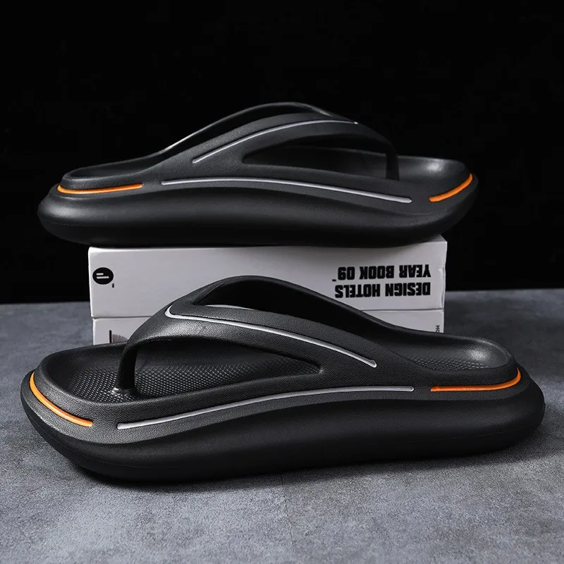 

2024 New Flip Flops Men Cloud Slippers EVA Summer Shoes Memory Foam Pillow Slides Orthopedic Clip Toe Arch Support Beach Sandals