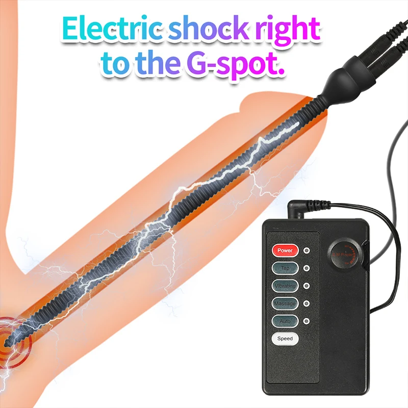 Electro Sex Toys Electric Sex Toys Silicone Electro Shock Vibrator Horse Eye Stick Sex Toys For Men Penis Insertion Urethra Sound Dilator Medical Male Masturbation