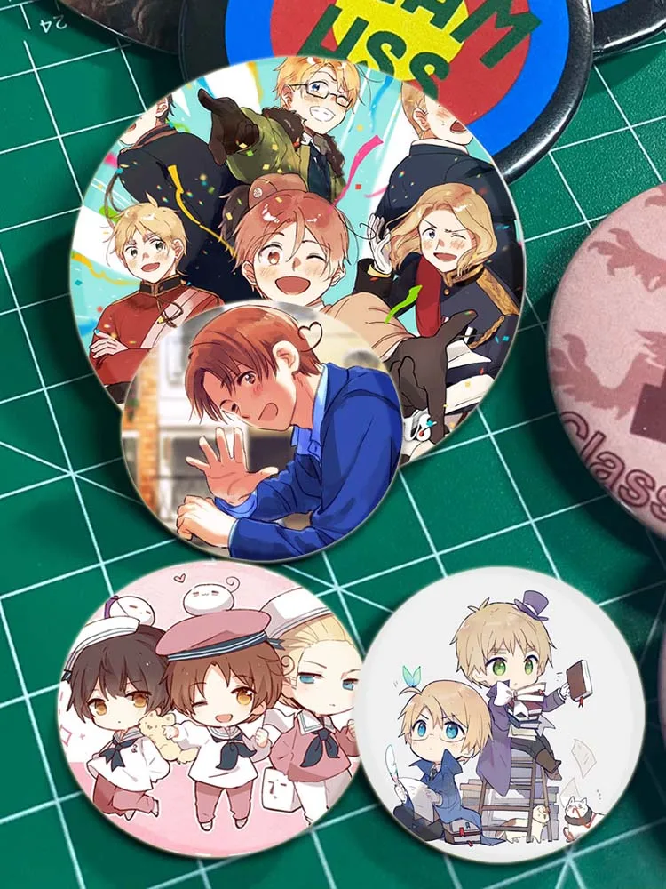 Hetalia World Stars 32 58mm Anime Handmade Round Brooch
