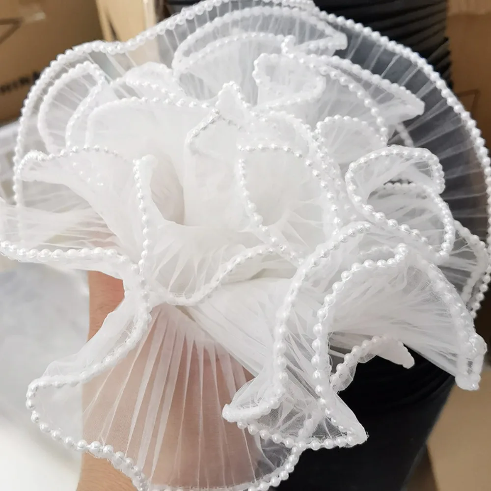 Romantic Pearl Lace Flower Wrapping Cloth Wave Yarn