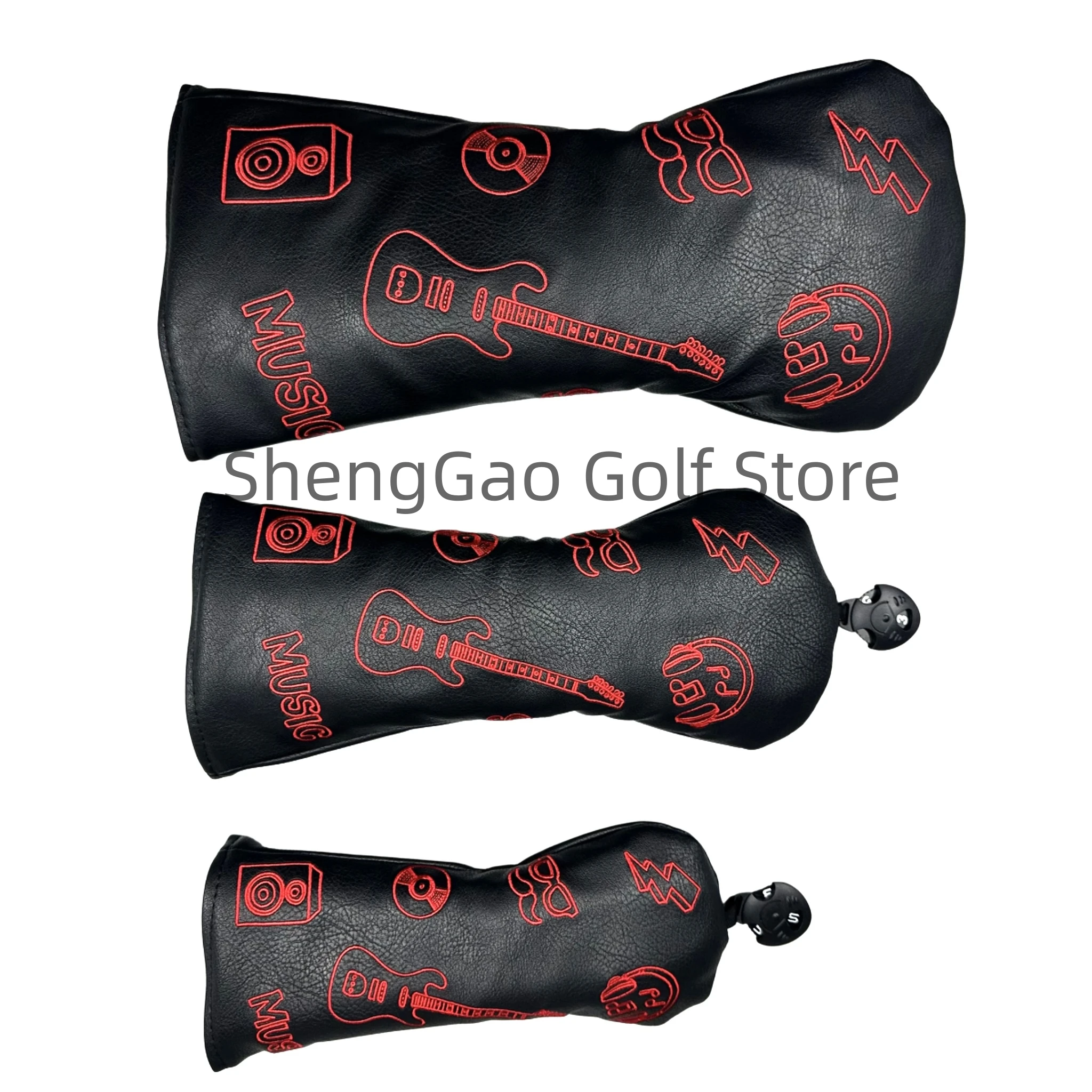 Golf Guitar Musical instrument pattern Head cover Driver Head Covers Fairway Wood Head Covers Hybrid Head Covers Putter Cover