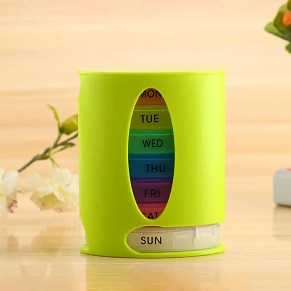 Practical Pill Holder Colorful Lightweight Pill Container Out Travel 7 Days Storage Box Tablet Case