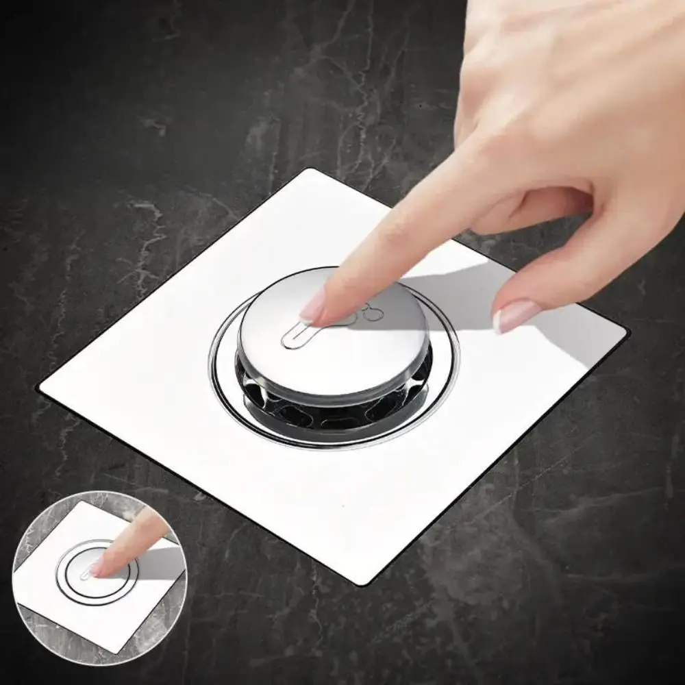 ท่อระบายน้ำห้องน้ำสแตนเลสแบบกดเท้าพร้อมระบบดับกลิ่น 1