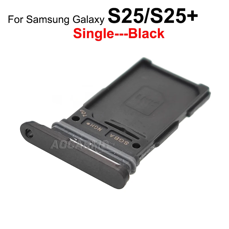 삼성 갤럭시 S25 / S25Plus S25 + 교체 부품 용 Aocarmo 단일 및 듀얼 SIM 카드 트레이 카드 슬롯 홀더