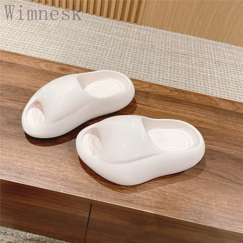 

Summer New Round Toe Women Slippers Thick Bottom Flat Heel Women Shoes Comfort EVA Slippers Casual Beach Bread Shoes Woman 2023