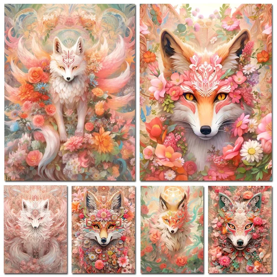 5D Diamond Painting Set, Smart Fox Diamond Painting Set Full of