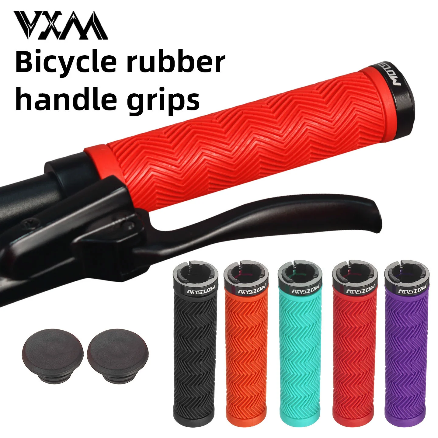 1 Paar Fahrrad-Lenkergriffe mit Verriegelung, weiche, einseitige, rutschfeste Gummi-Lenkerüberzüge für Mountainbikes, Fahrradzubehör – Detail 2