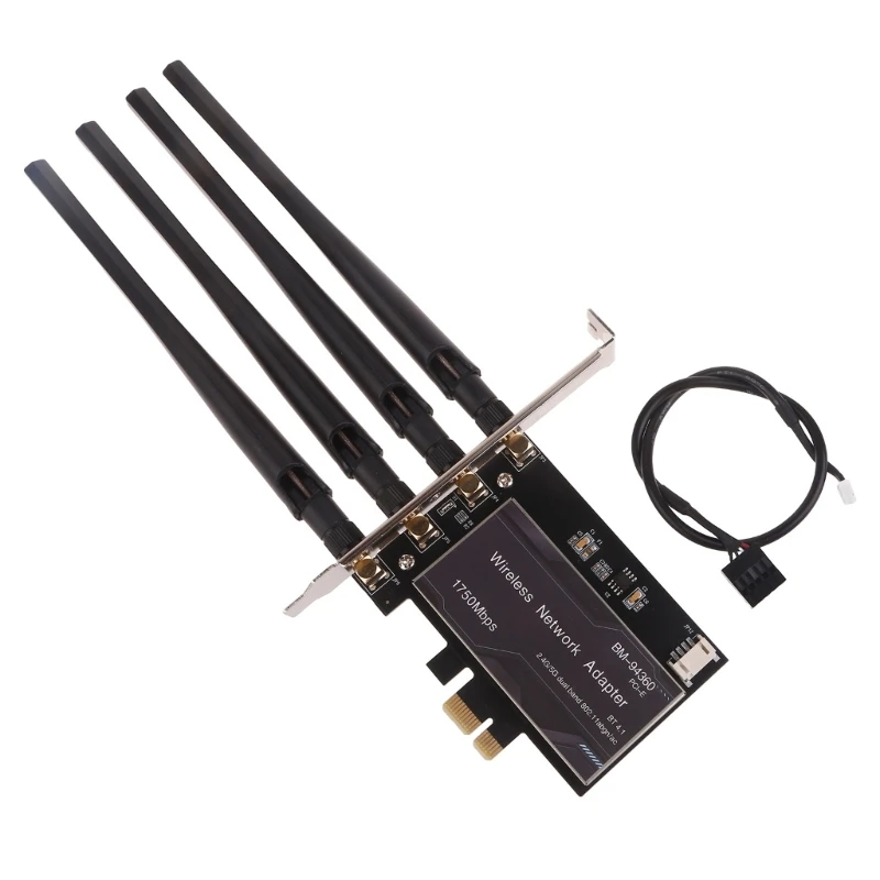 

1750mbps BM-94360 Wireless Adapter WiFi Card Networks Card PCIE Wifi Adapter Laptop Desktop PC Gaming 2.4Ghz/5Ghz P9JB