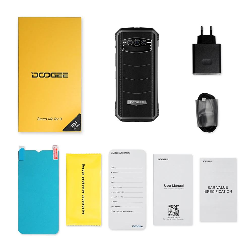DOOGEE-Rugged Phone S100, celular resistente de 6,58 pulgadas, 120Hz, Helio G99, ocho núcleos, cámara frontal de 32MP, Cámara principal ia de 108M, 66W, batería de 10800mAh